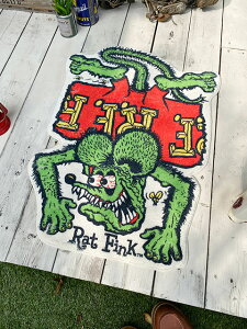 ラットフィンク カスタムアート フロアマット アメリカン雑貨 アメリカ雑貨 グッズ おしゃれ かっこいい ガレージ雑貨 ガレージング雑貨 ratfink  ムーンアイズ MOONEYES