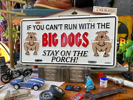 「猛犬注意！」　ライセンスプレート　（BIG　DOGS）　アメリカン雑貨　アメリカ雑貨　グッズ