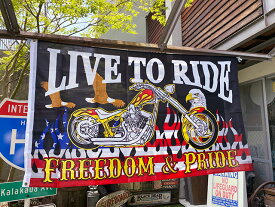 アメリカンバイカーズフラッグ　（LIVE　TO　RIDE）　アメリカン雑貨　アメリカ雑貨　グッズ