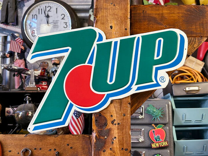 楽天市場】7UP セブンアップ エンボスティンサイン （ダイカットロゴ 