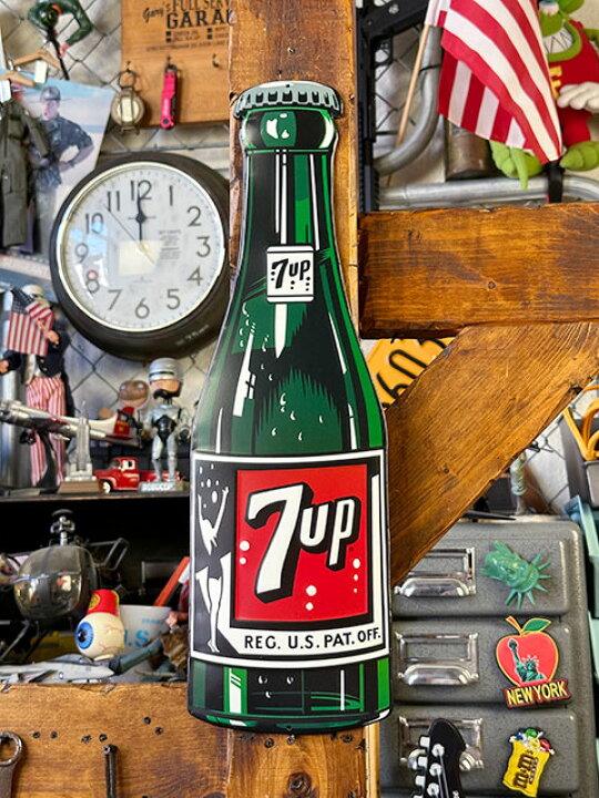 楽天市場】7UP セブンアップ エンボスティンサイン （1960年代ボトル 