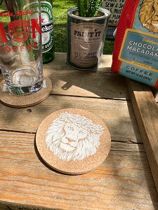ライオンコーヒ ーコルクコースター (フェイスロゴ) アメリカン雑貨 アメリカ雑貨 ハワイアン雑貨 ハワイ雑貨 ハワイグッズ ハワイアングッズ おしゃれ ショップインテリ