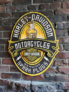 ハーレーダビッドソン スパークプラグ パブサイン 看板 アメリカン雑貨 アメリカ雑貨 グッズ HARLEY DAVIDSON おしゃれ かっこいい バイク バイカー ブランド ガレージ
