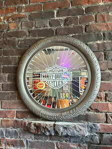ハーレーダビッドソン タイヤミラー 鏡 アメリカン雑貨 アメリカ雑貨 グッズ HARLEY DAVIDSON おしゃれ かっこいい バイク バイカー ブランド ガレージ