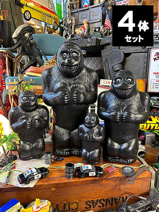 楽天市場】ゴリラバンク （全4体オールセット） 貯金箱 アメリカン雑貨  
