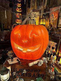 【即納】【在庫あり】超特大サイズ！　ビッグ　パンプキンランタン　ラウンド　52cm　（XXLサイズ）　ハロウィン　ジャック・オ・ランタン　カボチャ　オバケ　アメリカン雑貨　アメリカ雑貨　グッズ