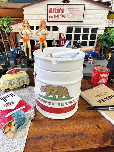 カリフォルニア フラッグ ドラム缶灰皿 州旗 アメリカン雑貨 アメリカ雑貨 グッズ