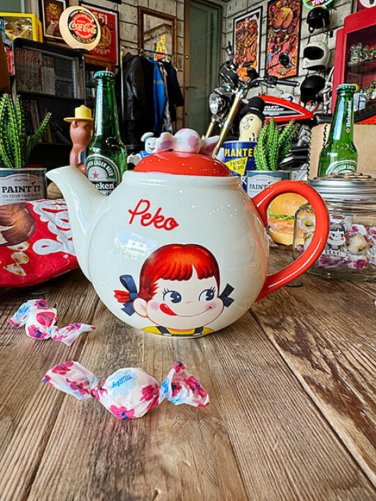 楽天市場】不二家 ペコちゃん ミルキー ティーポット 500ml アメリカン 