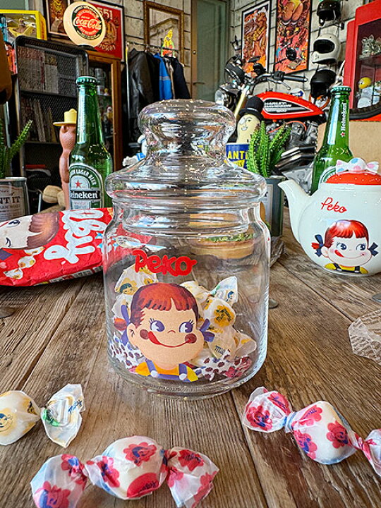 楽天市場】不二家 ペコちゃん キャンディポット 500ml ガラス  