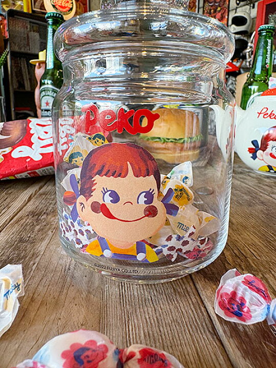 楽天市場】不二家 ペコちゃん キャンディポット 500ml ガラス 