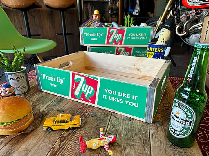 楽天市場】7UP セブンアップ ウッドクレート ソーダ木箱 （ライト 