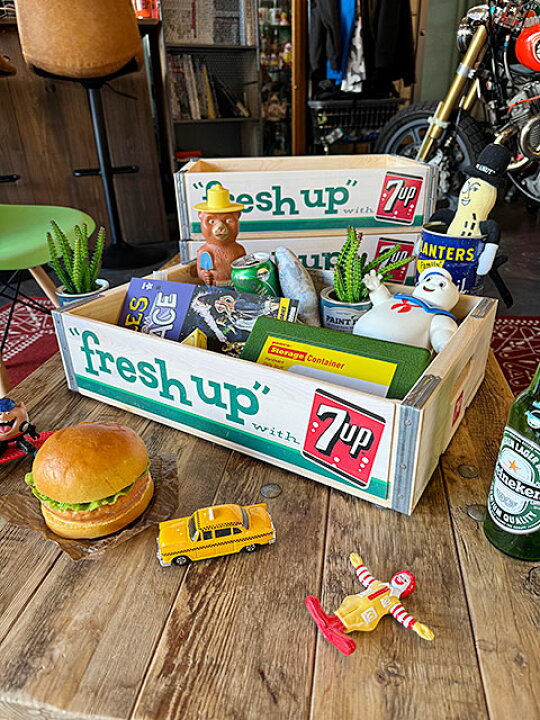 楽天市場】7UP セブンアップ ウッドクレート ソーダ木箱 （ライト 