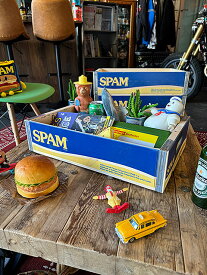 SPAM　スパム　ウッドクレート　ソーダ木箱　（イエロー＆ブルー）　単品