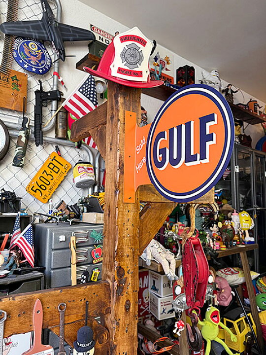 ビンテージ 大型 両面 看板 Gulf ガルフ 幅76cm / ガレージ | ヤマダ 
