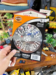 ハーレーダビッドソン オフィシャルステッカー クリアデカール (ローズロゴ) アメリカン雑貨 アメリカ雑貨 グッズ HARLEY DAVIDSON おしゃれ かっこいい バイク バイカー ブ