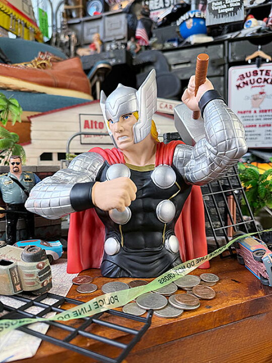 楽天市場】マーベル ソー バストバンク 貯金箱 アベンジャーズ 