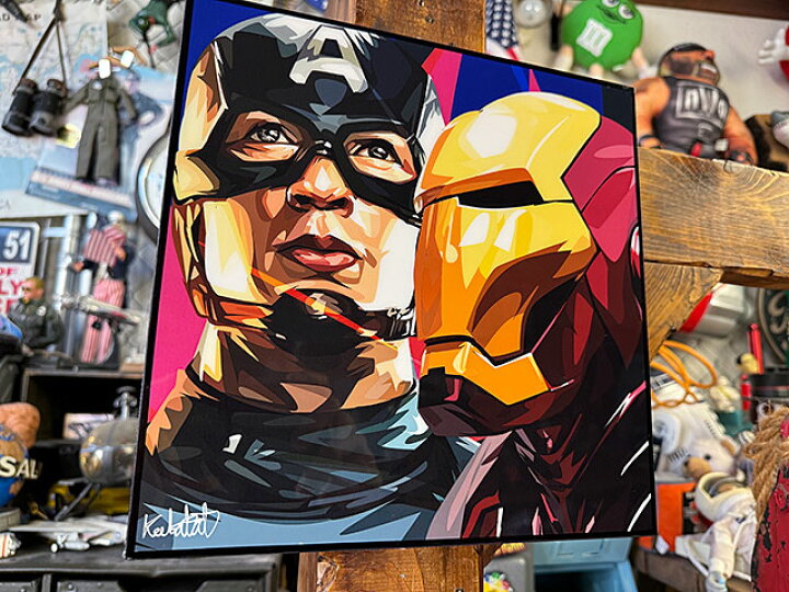 楽天市場】キャプテン・アメリカ アイアンマン ポップアートフレーム  