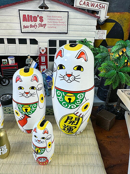楽天市場】ラッキーキャット マトリョーシカ 招き猫 ※ミニ畳は付属しま 