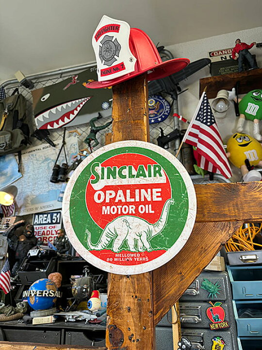 楽天市場】シンクレア ラウンド型 ブリキ看板 アメリカン雑貨 アメリカ  