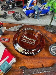 マーキュリー ガラス アシュトレイ (アンバー/マーキュリーロゴ) アメリカン雑貨 アメリカ雑貨 グッズ トレー おしゃれ かっこいい ガレージ雑貨 ガレージング雑貨 灰皿