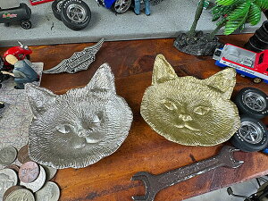 シャビーシック キャット フェイス トレイ (2色セット) アメリカン雑貨 アメリカ雑貨 グッズ トレー おしゃれ