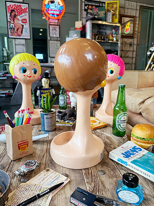 楽天市場】ヘッドマネキン ディスプレイ （ブラウン） ツイッギー  