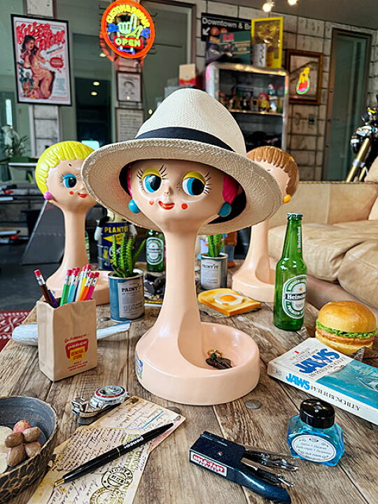 楽天市場】ヘッドマネキン ディスプレイ （ピンク） ツイッギー 