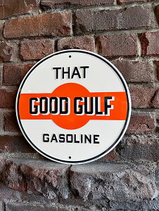 ガルフ ラウンド型 ブリキ看板 (THAT GOOD GULF GASOLINE) アメリカン雑貨 アメリカ雑貨 グッズ おしゃれ かっこいい ガレージ雑貨 ガレージング雑貨 ショップインテリア