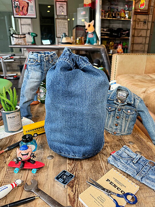 楽天市場】アライヤン デニム 巾着 （Lサイズ） 岡山産デニム MADE IN 