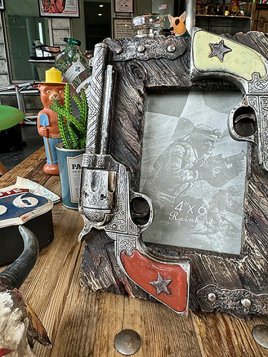 楽天市場】ダブルガン フォトフレーム ウエスタン 写真立て アメリカン 