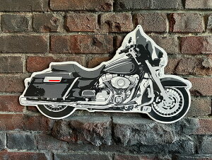 ハーレーダビッドソン ストリートグライド ダイカット エンボス ティンサイン ブリキ看板 アメリカン雑貨 アメリカ雑貨 グッズ HARLEY DAVIDSON おしゃれ かっこいい バイク