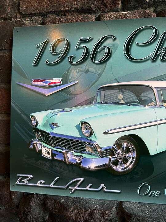 楽天市場】1956年 シボレー ベルエア ブリキ看板 アメリカン雑貨 
