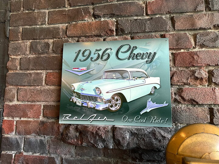 楽天市場】1956年 シボレー ベルエア ブリキ看板 アメリカン雑貨 