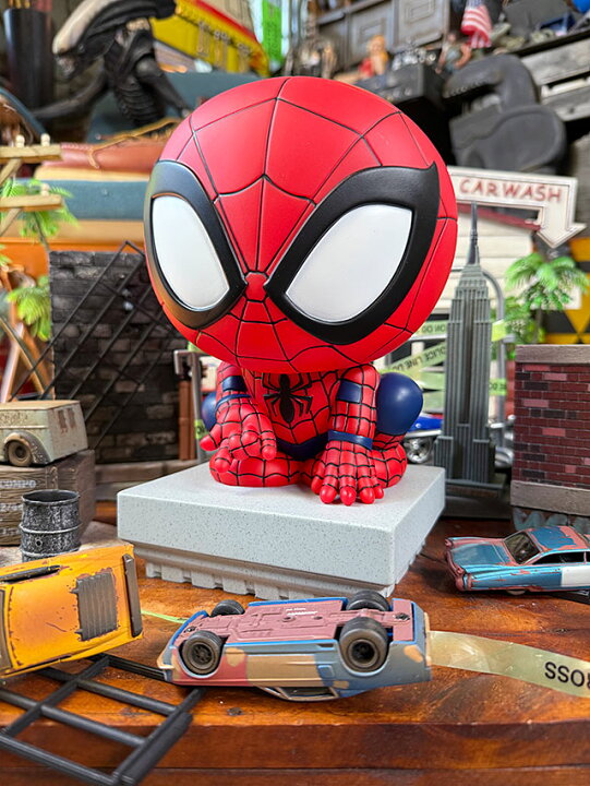 楽天市場】モノグラム社 スパイダーマン クラウチング PVCバンク 貯金 