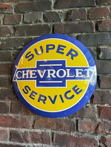シボレー ドームサイン ブリキ看板 (スーパーサービス) アメリカン雑貨 アメリカ雑貨 グッズ おしゃれ かっこいい ガレージ雑貨 ガレージング雑貨 ショップインテリア
