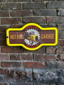 LEDロープネオンサイン (ホットロッドガレージ/メカニックが作業中) アメリカン雑貨 アメリカ雑貨 グッズ おしゃれ かっこいい ガレージ雑貨 ガレージング雑貨 ショップイン