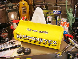 ムーンアイズ　ティッシュカバー　（イエロー）　MOONEYES　アメリカン雑貨　アメリカ雑貨　グッズ　おしゃれ ガレージ雑貨　ガレージング雑貨 かっこいい
