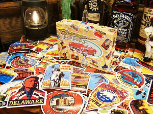 スーツケースを昔の旅行トランク風にできるトラベルステッカー レトロステイツステッカー 50枚セット ダルトン スーツケースに貼るステッカー アメリカ雑貨 アメリカン雑貨 ア