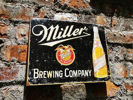 ミラービール　ブリュアリングカンパニー　ブリキ看板　アメリカン雑貨　アメリカ雑貨　グッズ