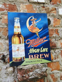 ミラービール　High Life Brew　ブリキ看板　アメリカン雑貨　アメリカ雑貨　グッズ