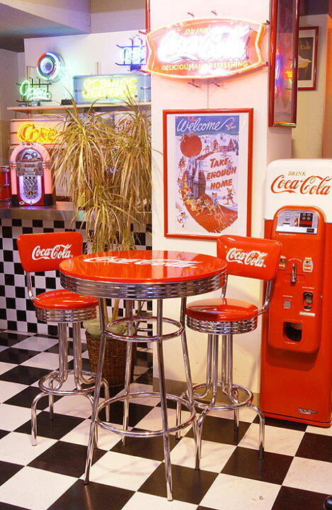 楽天市場】【店舗用本格プロ仕様】コカ・コーラ ハイスツール＆ハイ  