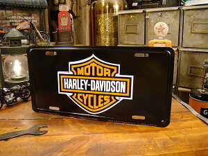 ハーレーダビッドソン ライセンスプレート (バー&シールドロゴ/ブラック) アメリカン雑貨 アメリカ雑貨 グッズ HARLEY DAVIDSON おしゃれ かっこいい バイク バイカー ブラン