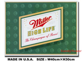 ミラービール　Miller High Life Logo　ブリキ看板　アメリカン雑貨　アメリカ雑貨　グッズ