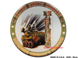 アメリカ海兵隊 ラウンド ブリキ看板 アメリカン雑貨 アメリカ雑貨 ミリタリーグッズ ミリタリー雑貨 サバイバルゲーム サバゲー おしゃれ かっこいい ショップインテリア