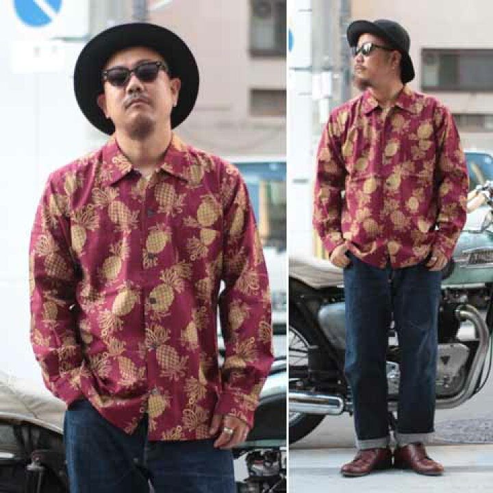 楽天市場】DRESS HIPPY“PINEAPPLE L/S HAWAIIAN SHIRT”WINEDRESS HIPPY 
