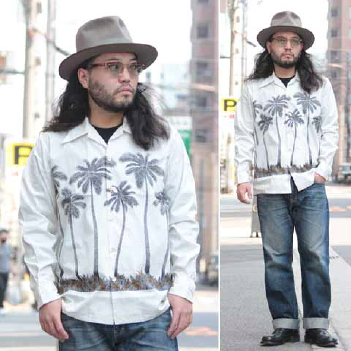 楽天市場】DRESS HIPPY“PALM TREE L/S HAWAIIAN SHIRT”NATURALDRESS 