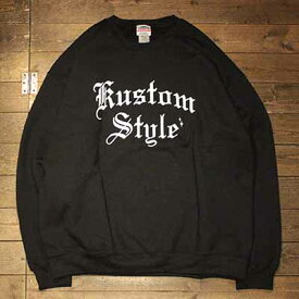 KUSTOMSTYLE SO-CAL(カスタムスタイルソーキャル)KSSW2328BK "OLD SKOOL" CREW NECK SWEAT スウェットシャツCOLOR*BLACK【KUSTOMSTYLE SO-CAL正規取扱店】Cannon Ball(キャノンボール)