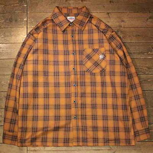 KUSTOMSTYLE SO-CAL(�J�X�^���X�^�C���\�[�L����)KSLS2402BK LA PALMA LONG SLEVE CHECK FLANNEL SHIRTS -ORANGE/BLACK�yKUSTOMSTYLE SO-CAL���K�戵�X�zCannon Ball(�L���m���{�[��)