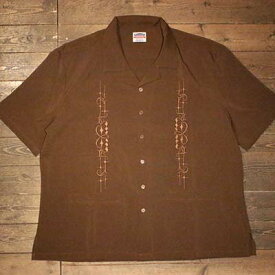 KUSTOMSTYLE SO-CAL(カスタムスタイルソーキャル)KKSSS2505BR-CARLSBAD- OPEN COLLAR SHORT SLEEVE SHIRTS COLOR-BROWN【KUSTOMSTYLE SO-CAL正規取扱店】Cannon Ball(キャノンボール)