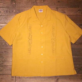 KUSTOMSTYLE SO-CAL(カスタムスタイルソーキャル)KKSSS2505MUS-CARLSBAD- OPEN COLLAR SHORT SLEEVE SHIRTS COLOR-MUSTARD【KUSTOMSTYLE SO-CAL正規取扱店】Cannon Ball(キャノンボール)